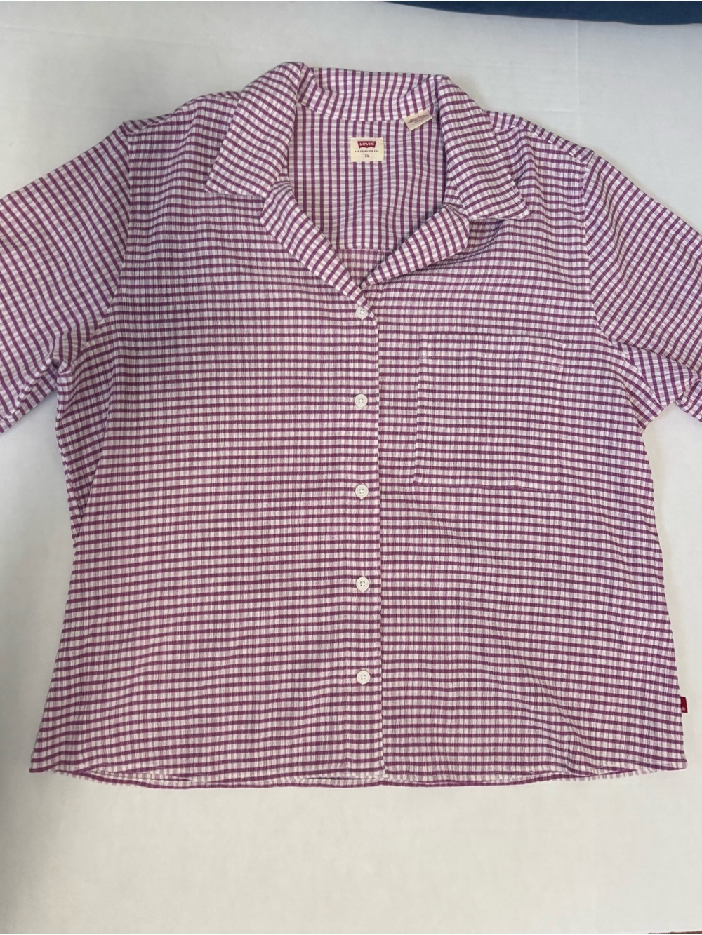 Levi’s Women’s XL Purple Gingham Button Front Shirt NWOT